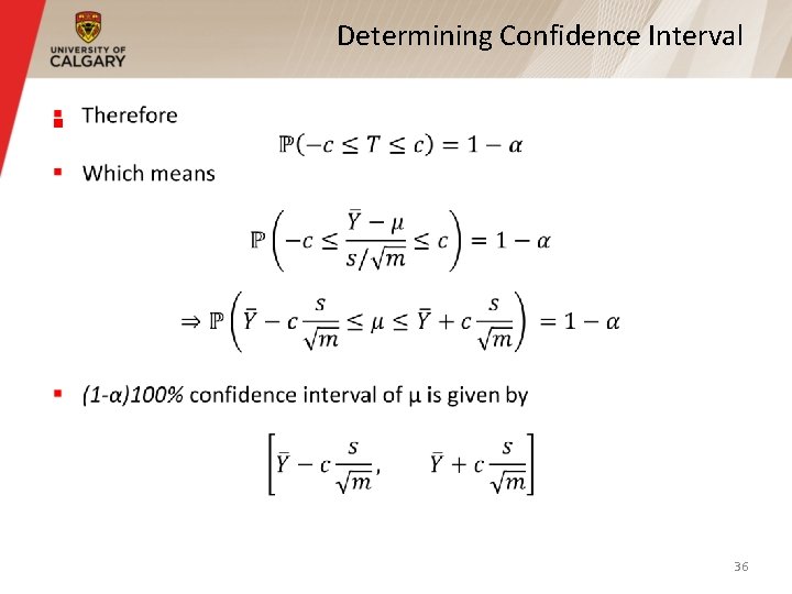 Determining Confidence Interval § 36 