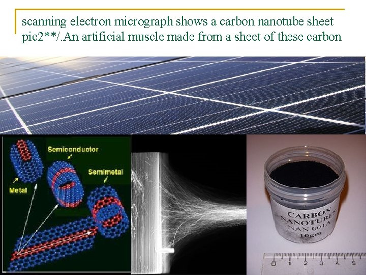 scanning electron micrograph shows a carbon nanotube sheet pic 2**/. An artificial muscle made