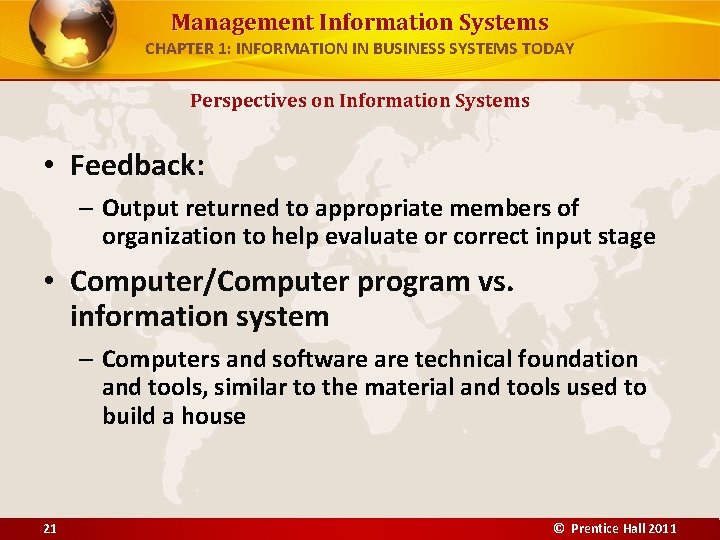 Management Information Systems CHAPTER 1: INFORMATION IN BUSINESS SYSTEMS TODAY Perspectives on Information Systems
