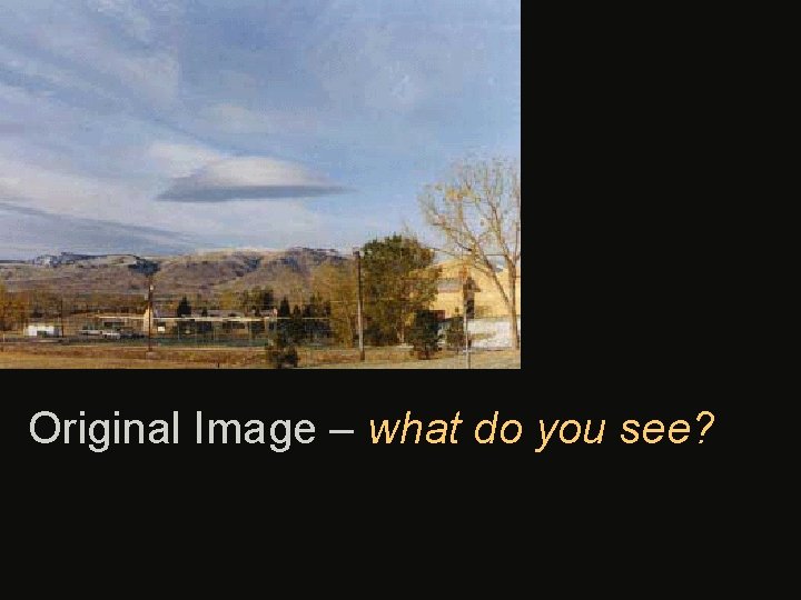  • Original Image – what do you see? 