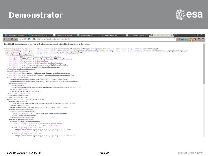 Demonstrator OGC TC Geneva / HMA-S /FP Page 20 