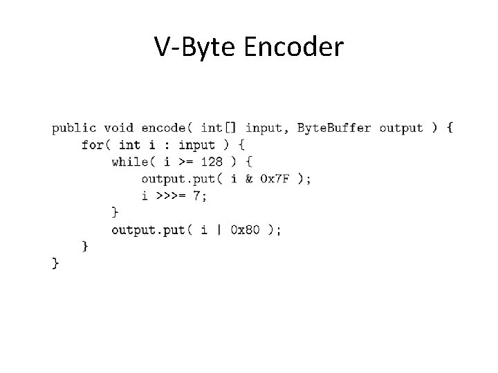 V-Byte Encoder 