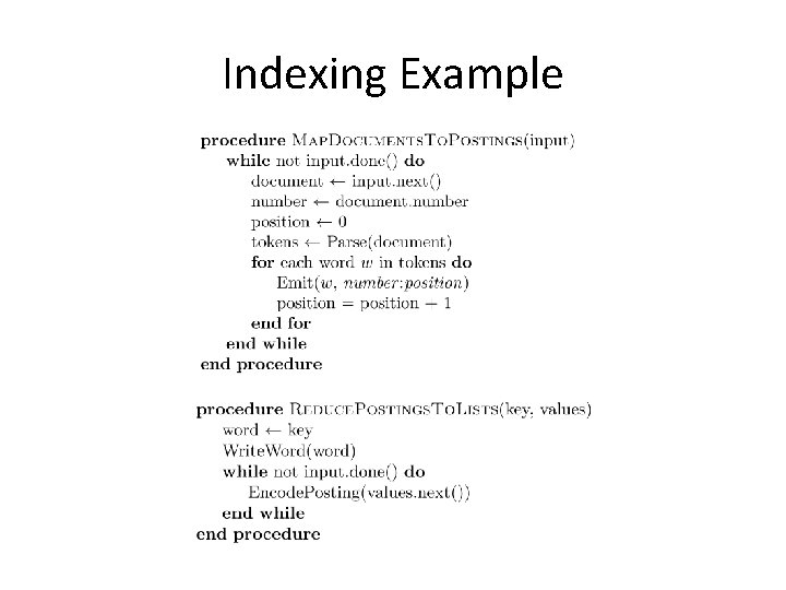 Indexing Example 