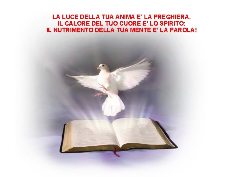 LA LUCE DELLA TUA ANIMA E’ LA PREGHIERA. IL CALORE DEL TUO CUORE E’