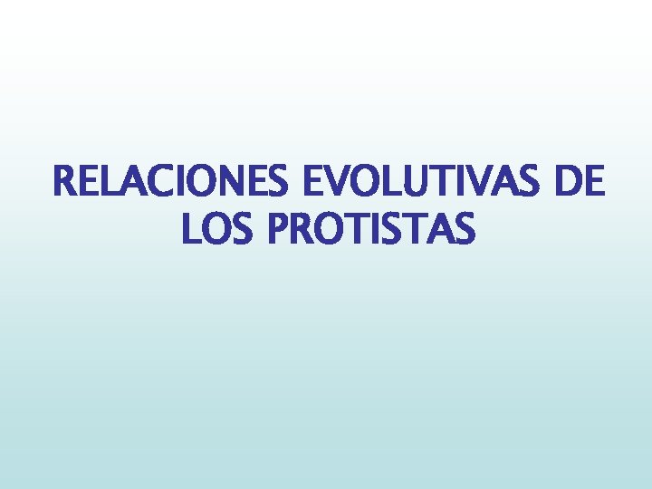 RELACIONES EVOLUTIVAS DE LOS PROTISTAS 