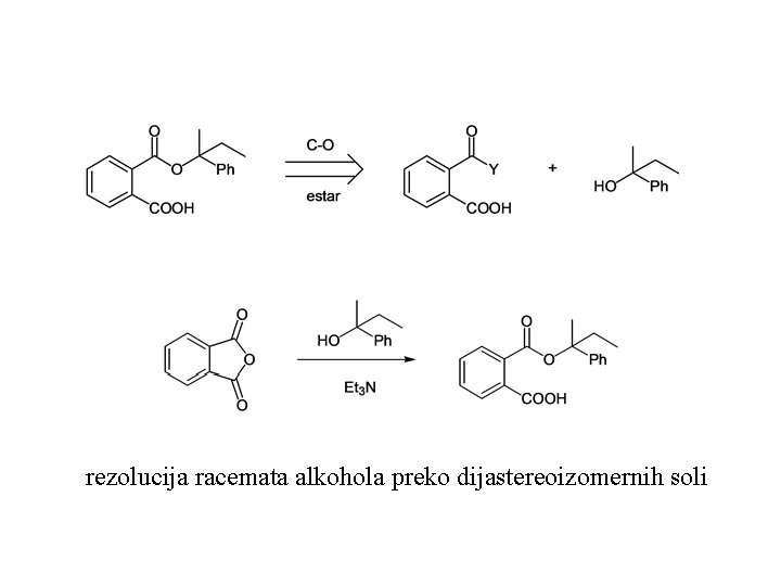 rezolucija racemata alkohola preko dijastereoizomernih soli 