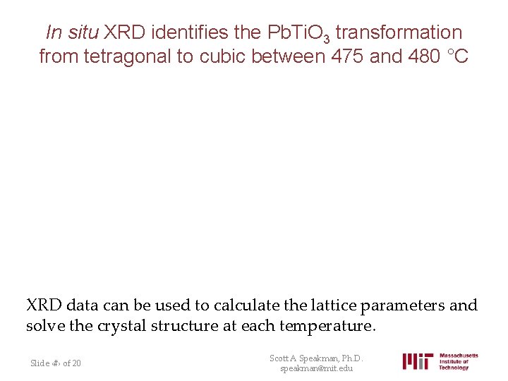 In situ XRD identifies the Pb. Ti. O 3 transformation from tetragonal to cubic