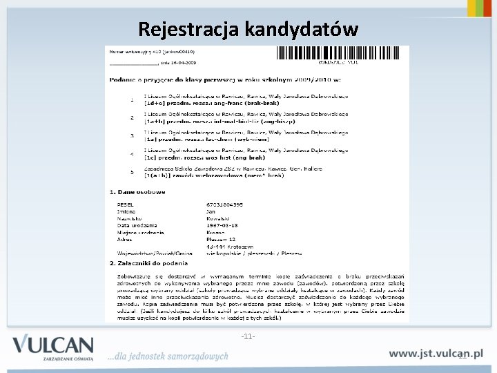 Rejestracja kandydatów -1111 