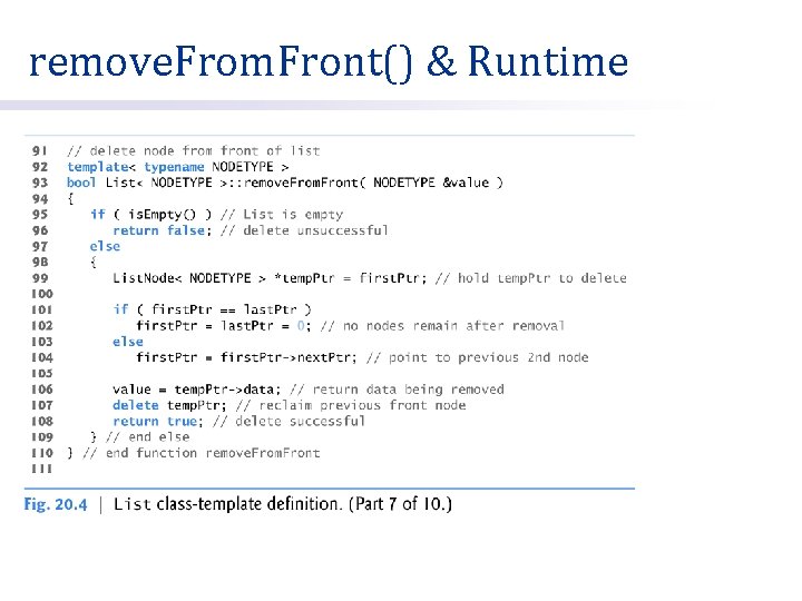 remove. From. Front() & Runtime 