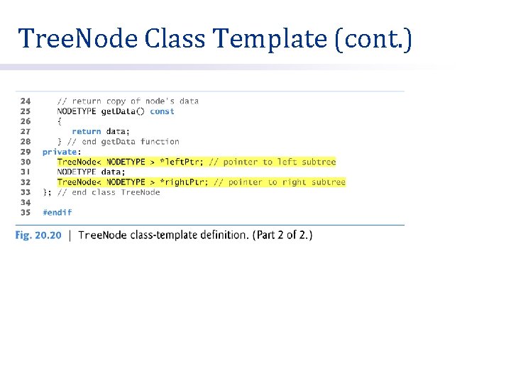 Tree. Node Class Template (cont. ) 