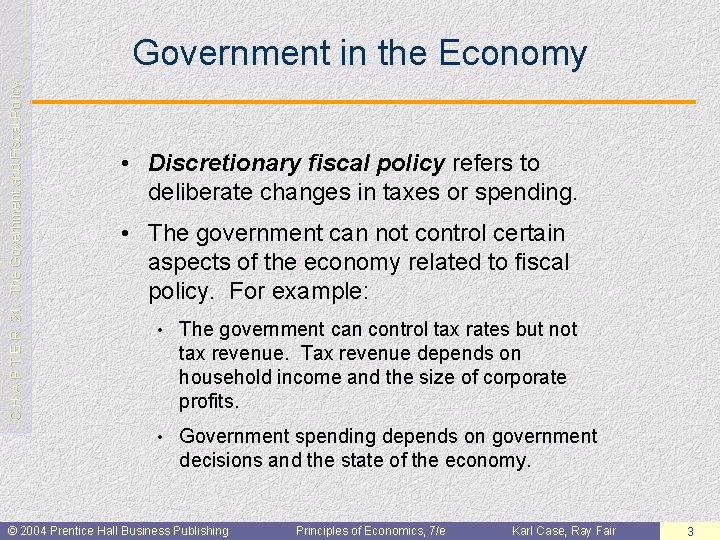 C H A P T E R 21: The Government and Fiscal Policy Government