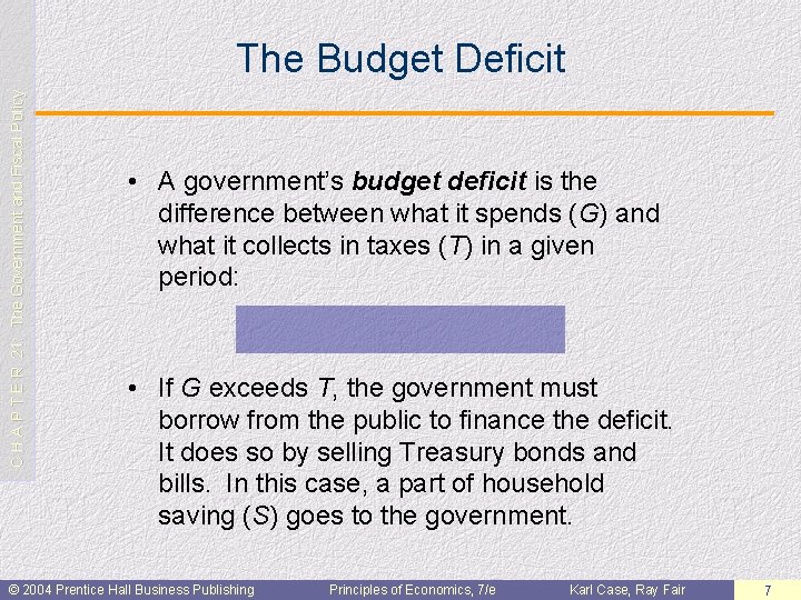 C H A P T E R 21: The Government and Fiscal Policy The