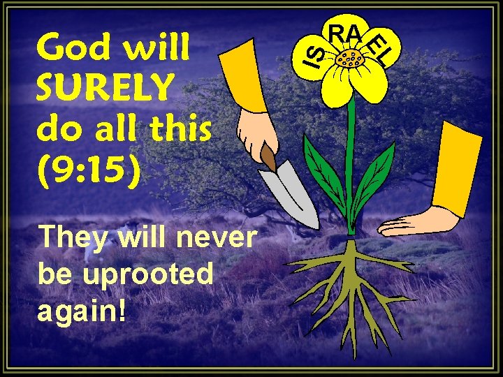 They will never be uprooted again! IS EL God will SURELY do all this They will never be uprooted again! IS EL God will SURELY do all this