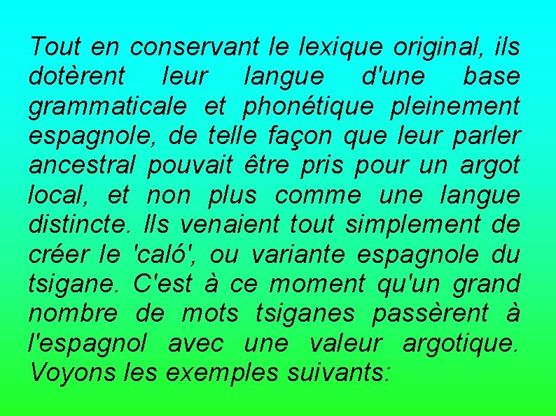 Tout en conservant le lexique original, ils dotèrent leur langue d'une base grammaticale et