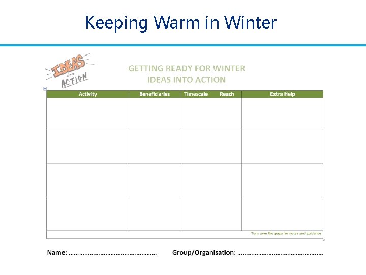 Keeping Warm in Winter Keeping Warm in Winter