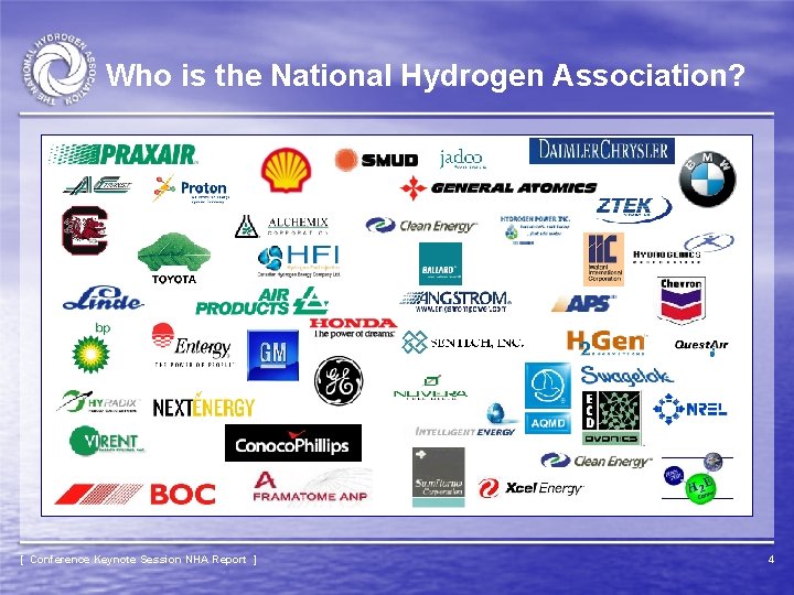 Who is the National Hydrogen Association? [ Conference Keynote Session NHA Report ] 4