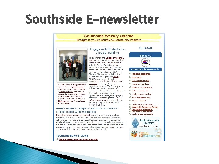 Southside E-newsletter 