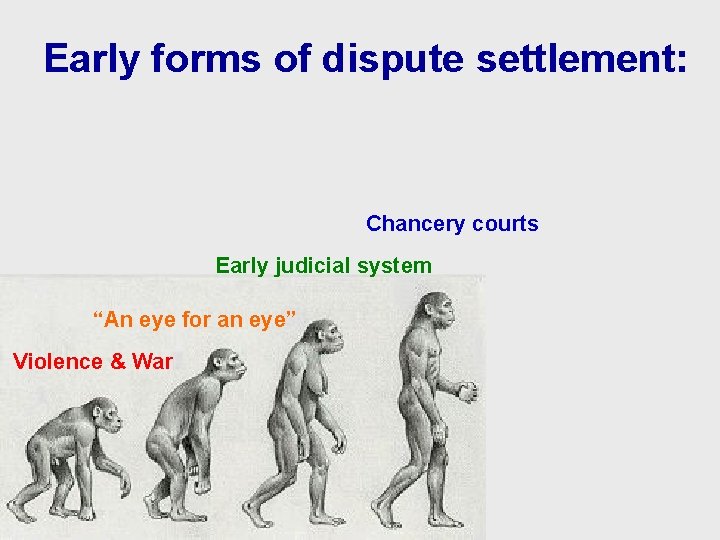Early forms of dispute settlement: Chancery courts Early judicial system “An eye for an Early forms of dispute settlement: Chancery courts Early judicial system “An eye for an