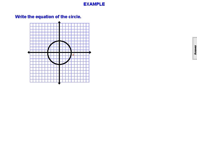 EXAMPLE 4 Answer Write the equation of the circle. 