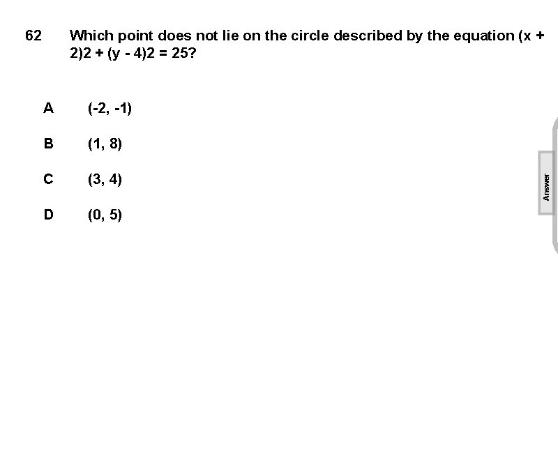 Which point does not lie on the circle described by the equation (x +