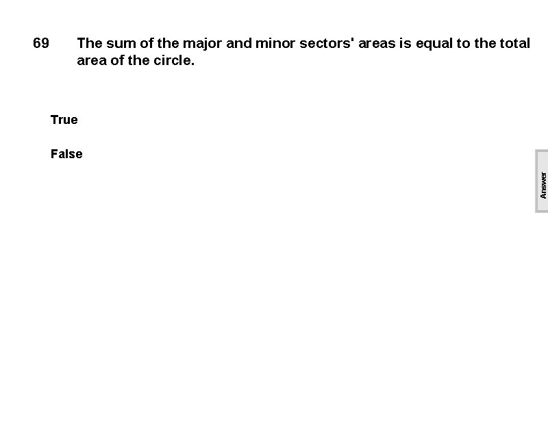 The sum of the major and minor sectors' areas is equal to the total