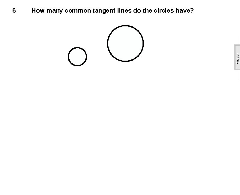 How many common tangent lines do the circles have? Answer 6 