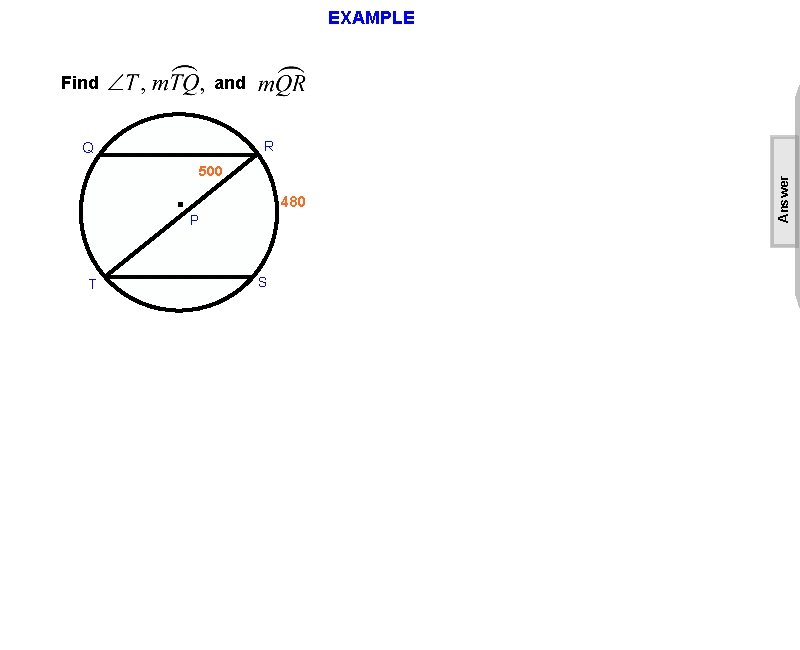 EXAMPLE Find and . T 500 480 P S Answer R Q 