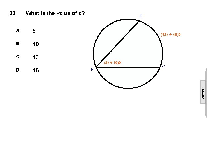 What is the value of x? A 5 B 10 C 13 E (12