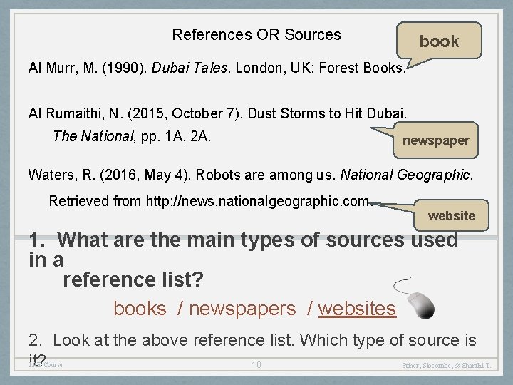 References OR Sources book Al Murr, M. (1990). Dubai Tales. London, UK: Forest Books.