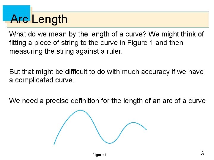 Arc Length What do we mean by the length of a curve? We might