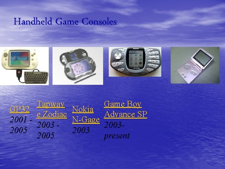 Handheld Game Consoles Tapwav GP 32 e Zodiac 2001 2003 2005 Game Boy Nokia