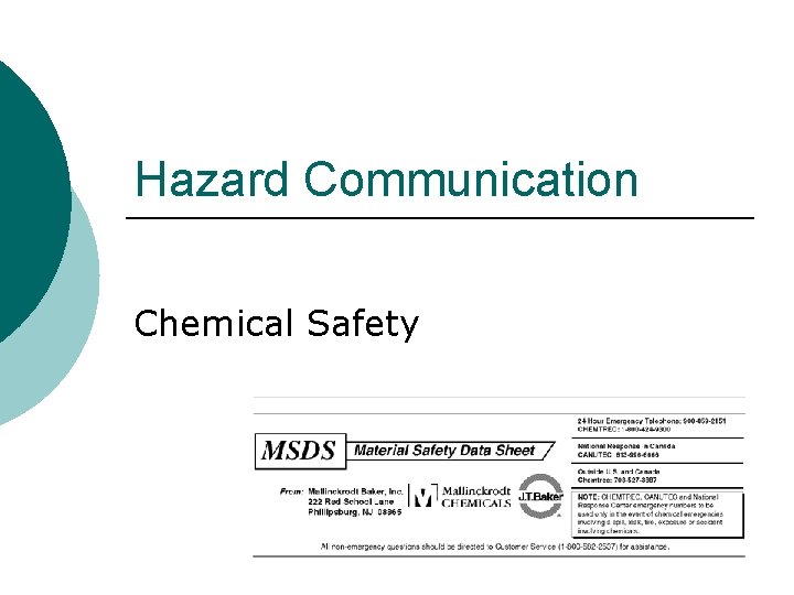 Hazard Communication Chemical Safety 