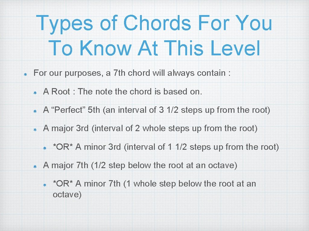 Types of Chords For You To Know At This Level For our purposes, a