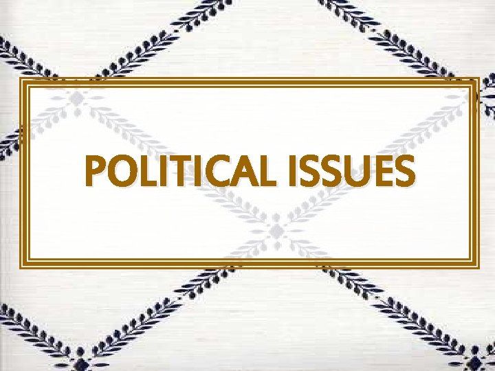 POLITICAL ISSUES 