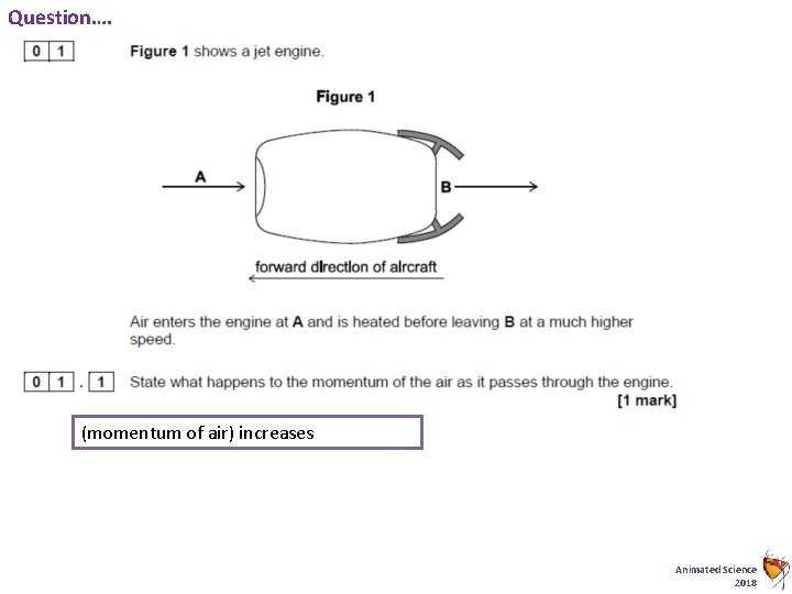 Question…. (momentum of air) increases Animated Science 2018 