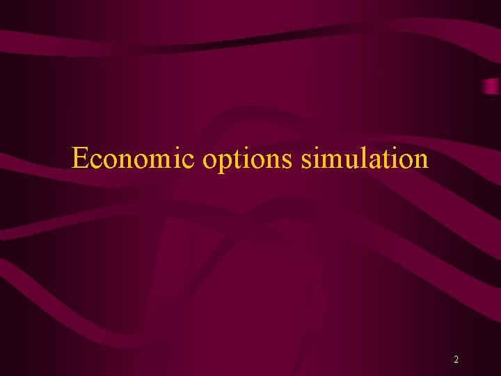 Economic options simulation 2 