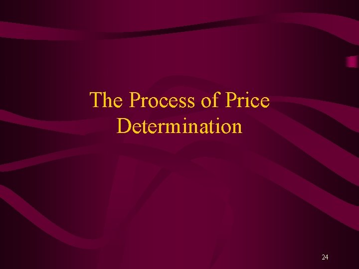 The Process of Price Determination 24 