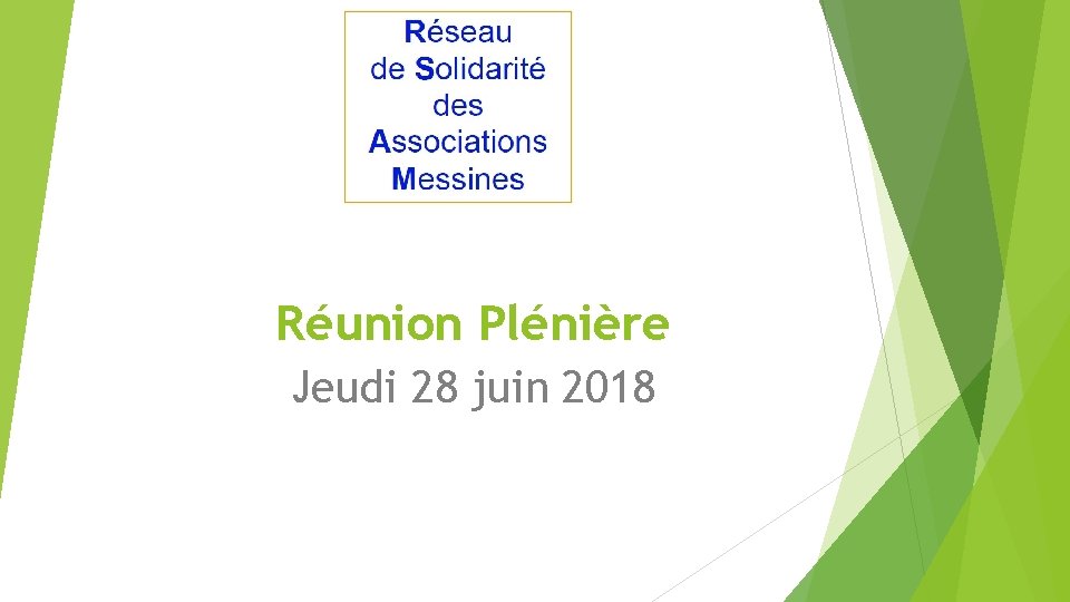 Réunion Plénière Jeudi 28 juin 2018 