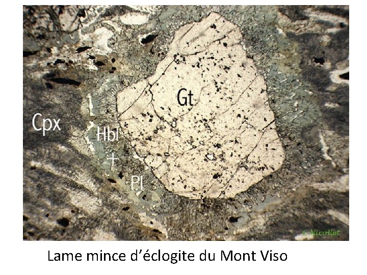 Lame mince d’éclogite du Mont Viso 