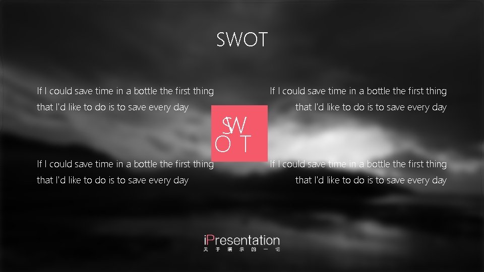 SWOT If I could save time in a bottle the first thing that I'd