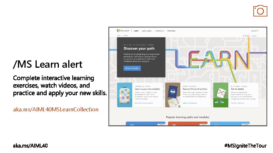 /MS Learn alert aka. ms/AIML 40 MSLearn. Collection 