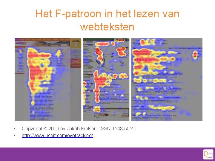 Het F-patroon in het lezen van webteksten • • Copyright © 2006 by Jakob