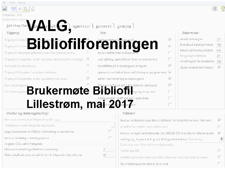 VALG, Bibliofilforeningen Brukermøte Bibliofil Lillestrøm, mai 2017 