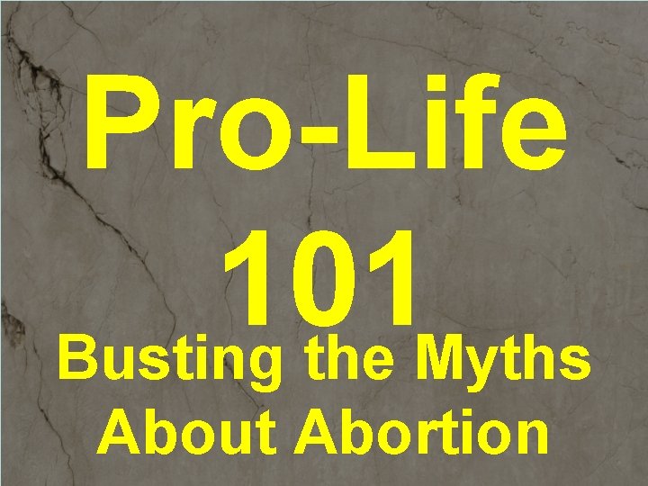 Pro-Life 101 Busting the Myths About Abortion 