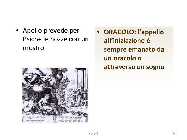  • Apollo prevede per Psiche le nozze con un mostro • ORACOLO: l’appello