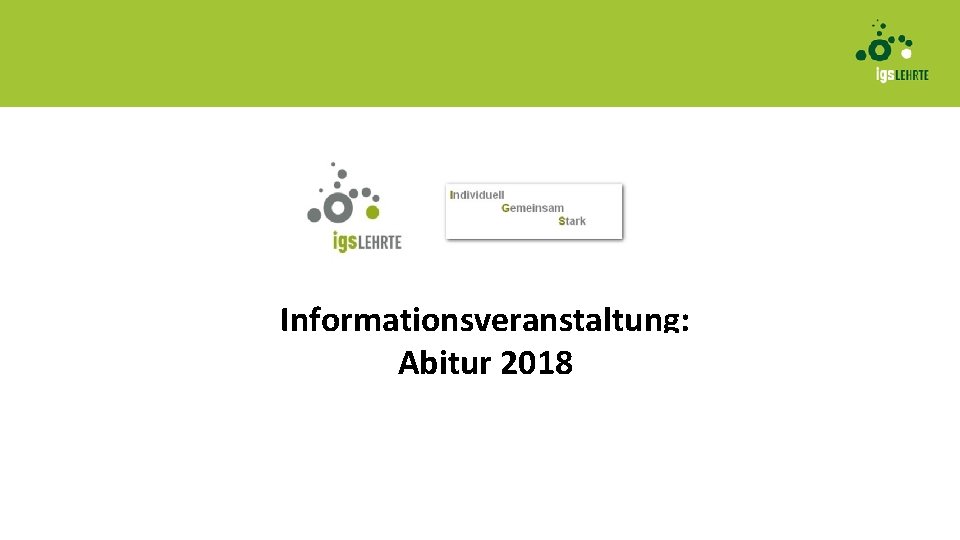 Informationsveranstaltung: Abitur 2018 