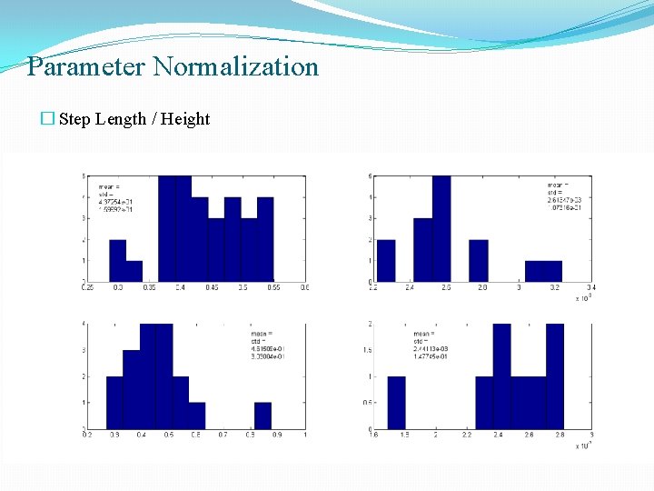 Parameter Normalization � Step Length / Height 