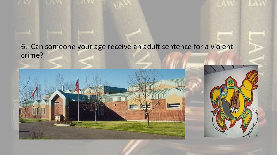 6. Can someone your age receive an adult sentence for a violent crime? 