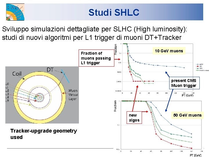 Studi SHLC Sviluppo simulazioni dettagliate per SLHC (High luminosity): studi di nuovi algoritmi per