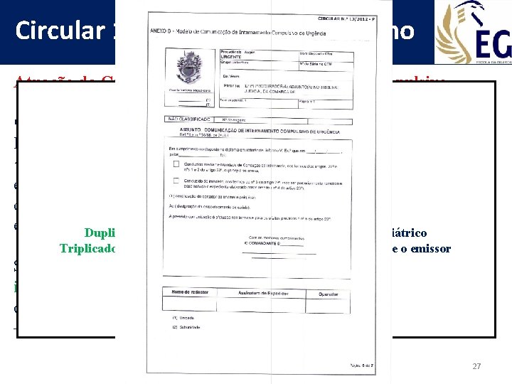 Circular 13/2012 -P, de 18 de julho Atuação da Guarda no âmbito do internamento